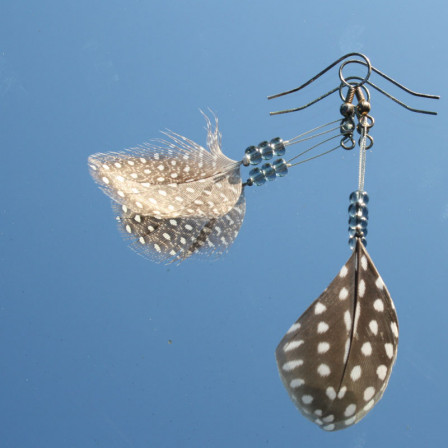 Boucles d'Oreilles Envol à Pois Blancs