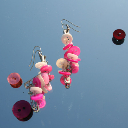 Boucles d'Oreilles Fibules Roses