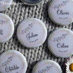 *Kit de 10 badges EVJF - « Champêtre & Liberty » - Dentelle, Vert Anis, Fanions