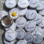 Kit de 10 badges Proches - « Champêtre & Liberty » - Fanions & Toile de Jute