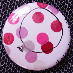 Badge Ballon à Pois Roses