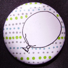 Badge-Ballon de Paques Bleu