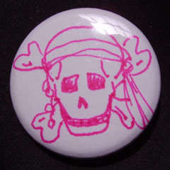 Badge Tête de Mort Rose