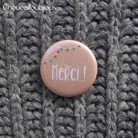 Badge/Magnet/Aimant Merci ! - Craft Fanions