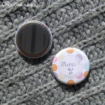 Badge/Magnet/Aimant Merci ! - Pois Pastels