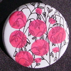 Badge Fleurs - Pastilles Roses