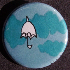 Badge Parapluie - Nuages Bleus