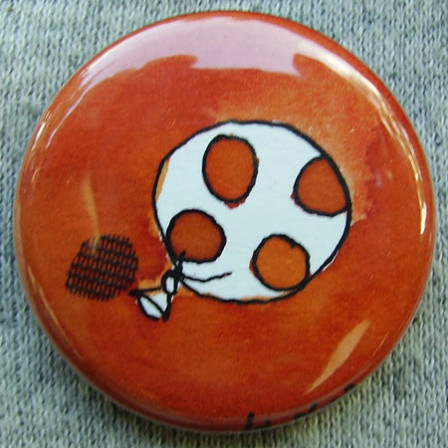 Badge Ballon à pois Orange