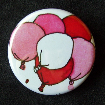 Badge Ballons - Nuée rose
