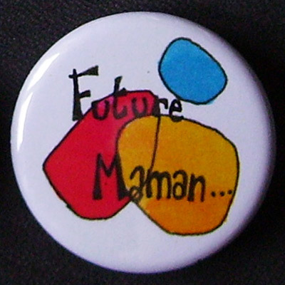 Badge Future Maman - Bleu