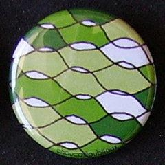 Badge Motifs Verts - Vagues