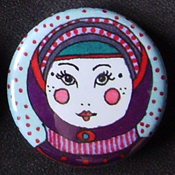 Badge Poupées Russes - Violet & Parme