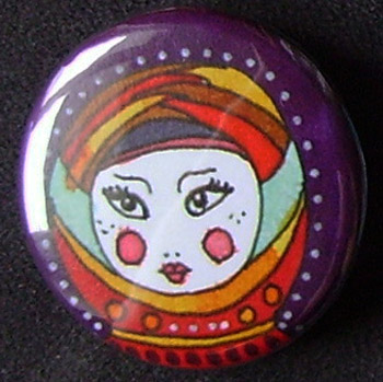 Badge Poupées Russes - Violet