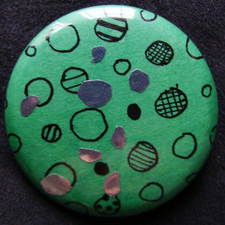 Badge Bulles sur vert