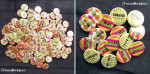 Mariage "Couleurs Flashy", badges personnalisés de Julia & Mehdi