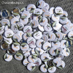 Mariage « Sud-Ouest », badges personnalisés de Chantal & Stéphane