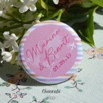 Mariage « Voyage Pastel Vintage », badges personnalisés de Marine & Benoît