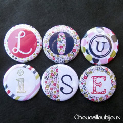 Badges/Magnets Personnalisés Naissance Louise - Pois & Liberty