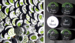Mariage "Vert Pop !", badges personnalisés de Aurélia & Romain